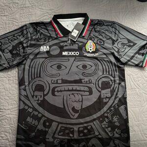 1998 World Cup Mexico Black Aztec Soccer Jersey